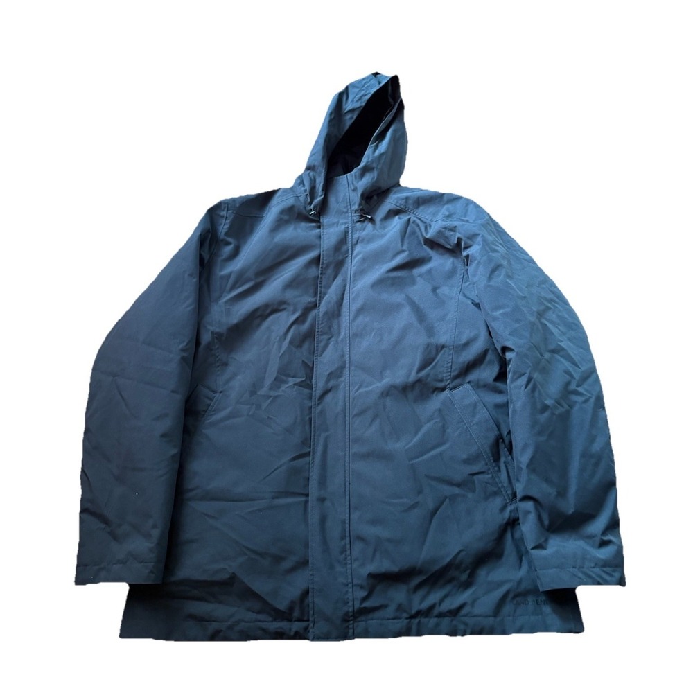 Lands End Jacket Mens L/T Large Tall Black Parka Full Zip Oversized